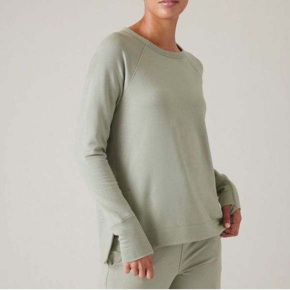 Athleta Tops - Athleta COASTER LUXE RECOVER SWEATSHIRT Nirvana Light Green Medium
